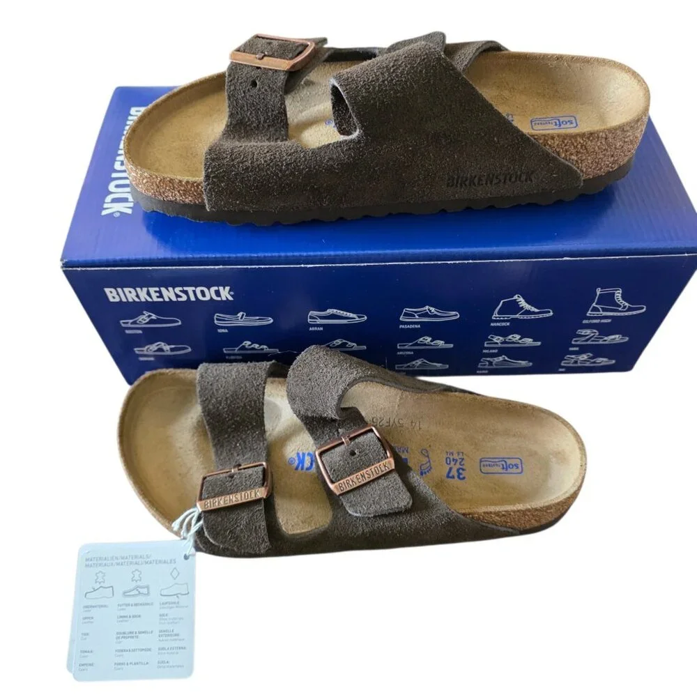 Birkenstock Arizona Soft Footbed Suede Sandals Mocca Women’s 6 EU 37 Regular NWT - Picture 6 of 16